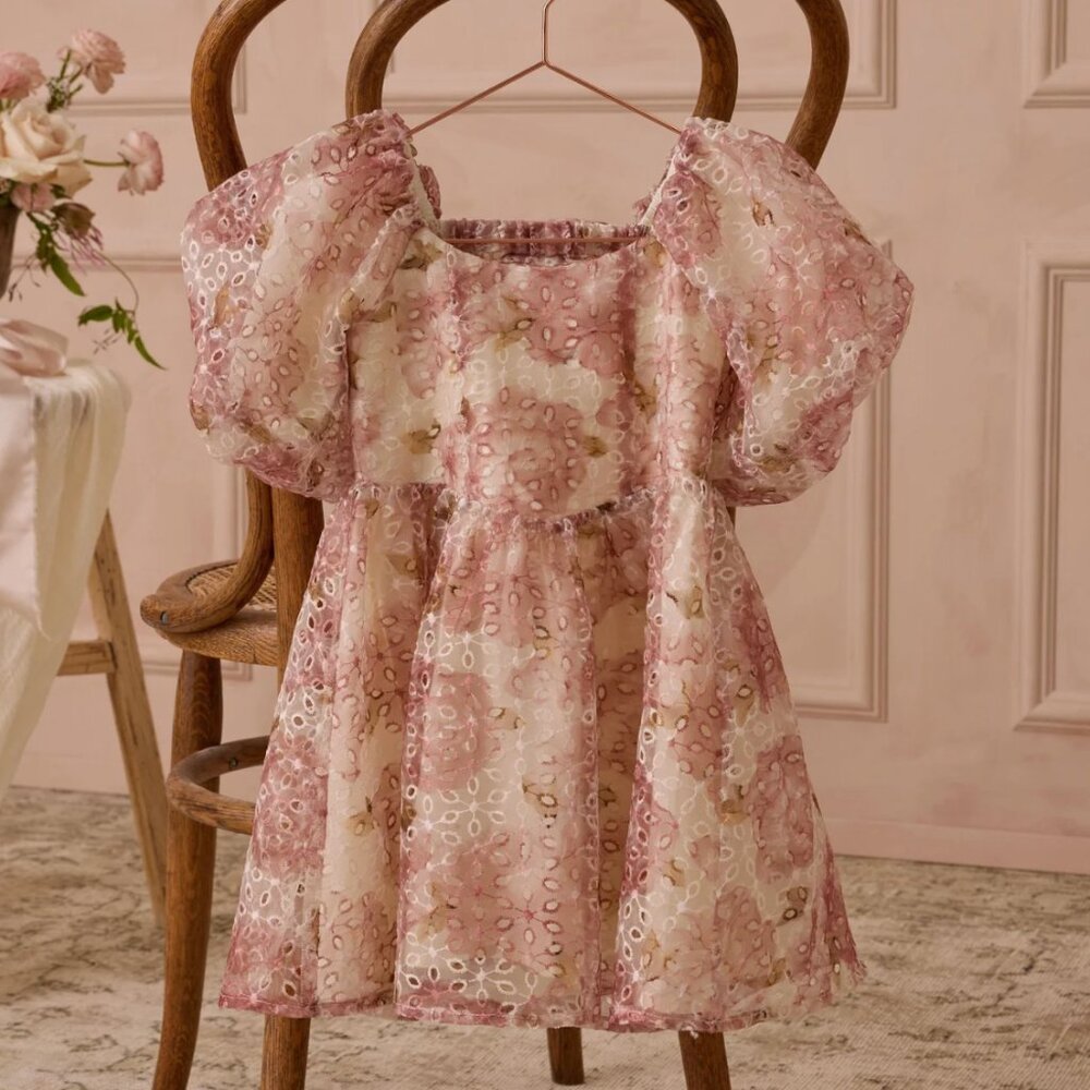 Noralee Nina Dress - Pink Peonies - Girl Size 6